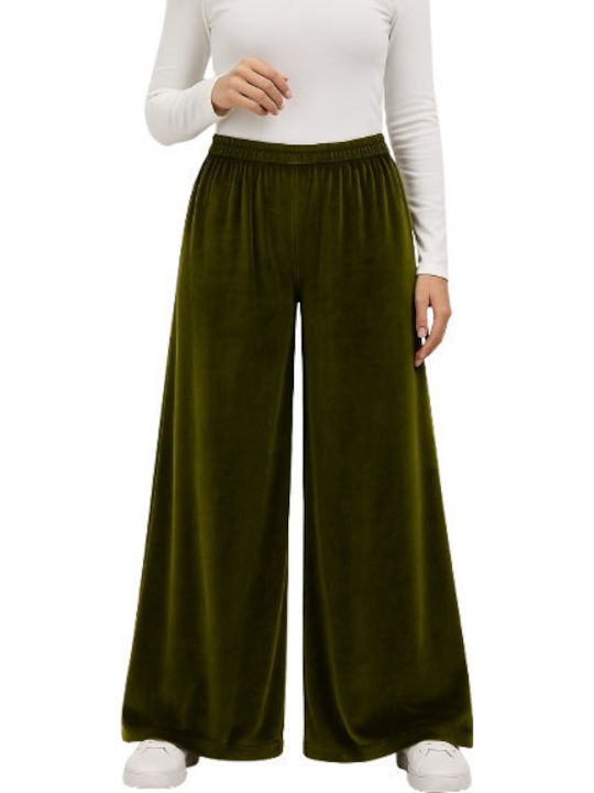 Sweatpants Flared Fleece Khaki