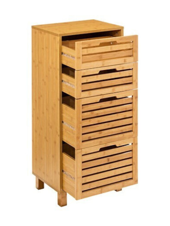 Drawers Storage Sicela Bamboo with 4 Drawers L40xW30xH97.5cm