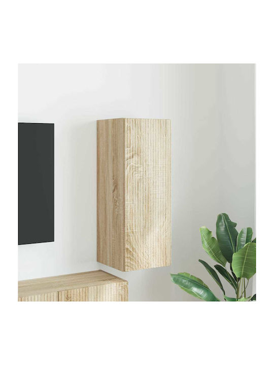 Wand Wohnzimmer Nische aus Spanplatte Sonoma 30...