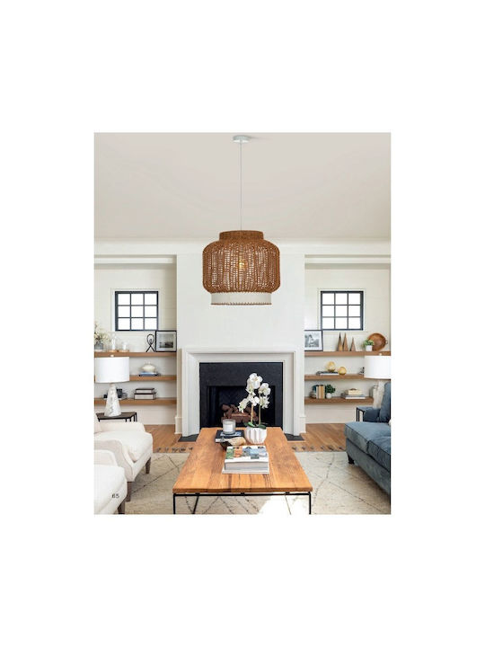 Sun Light Pendant Light Brown with Rope