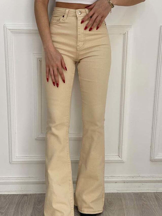 High Waist Women's Jean Trousers Flared in Slim...