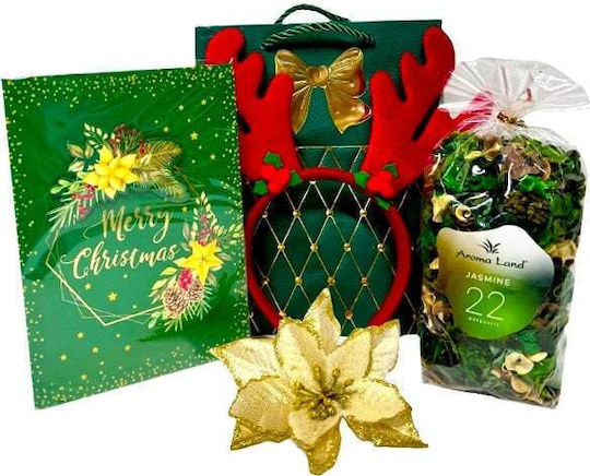 Pachet Secret Santa Bentita Cu Coarne De Cerb Card Muzical De Crăciun Figurina Decorativă De Crăciun Flori Uscate Parfumate În Sac Tematic