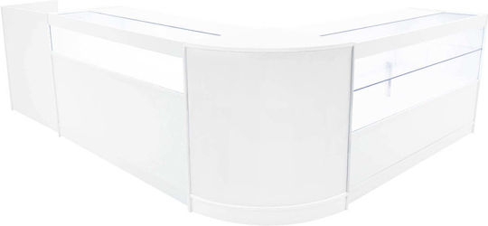 Gravity Led Комплект Рецепция Shop Counter B1500 C1500 Tb60 & Cm60 Бял