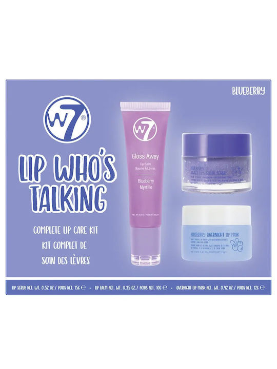 W7 Cosmetics Lip Who’s Talking Blueberry Сет за грим за лицето Устни 3бр