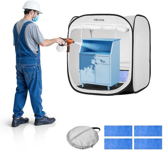 Portable Paint Booth Vevor 720 X 725 X 750mm Pop-Up Portable Paint Booth Spray Mesh Door Paint Booths Spray Cabinets Chairs Models Tables Pop-Up Design Effective Airflow