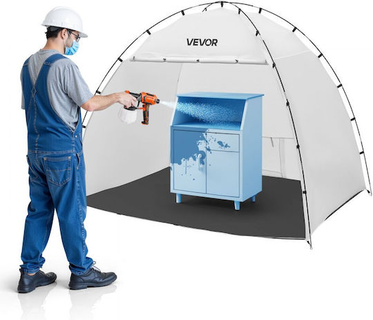 Portable Paint Booth Vevor Paint Booth Station 2330 X 1720 X 1900mm Spray Canopy Integrated Floor Mesh Large Space Paint Booths Spray Oxford Cabinets Chairs Tables
