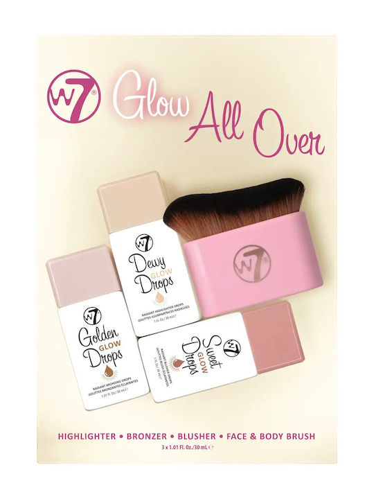 W7 Cosmetics Glow All Over Σετ Μακιγιάζ για το Πρόσωπο 4τμχ