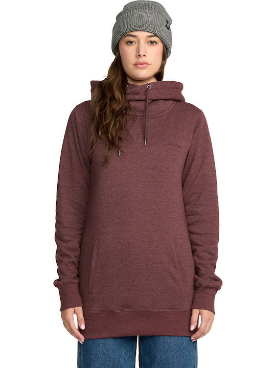 Volcom Tower Γυναικείο Φούτερ με Κουκούλα Oxblood