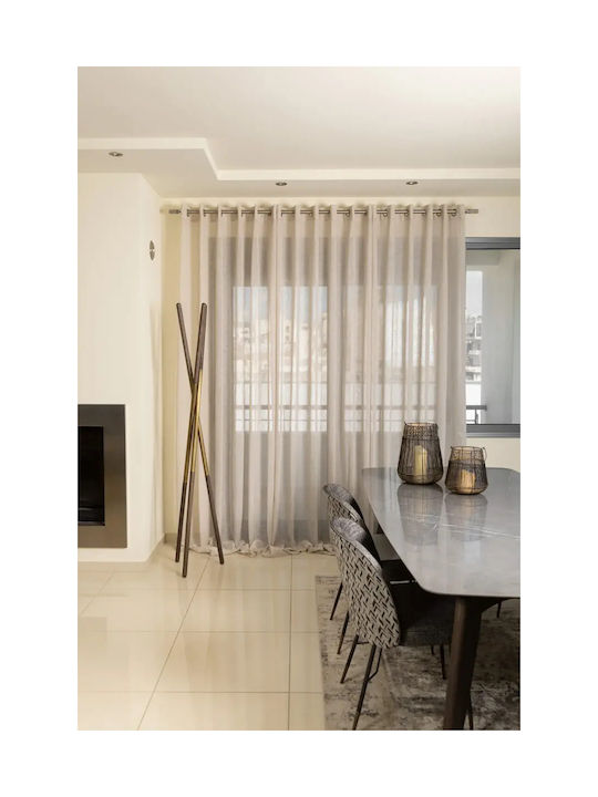 Mattex Κουρτίνα Παραθύρου με Τρουκς Μπεζ 140x280εκ.