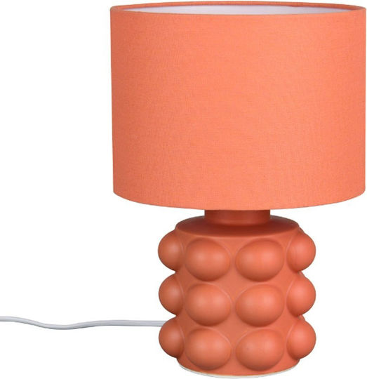 Trio Lighting Настолна лампа за Цокъл E14 с Оранжев Абажур и Основа