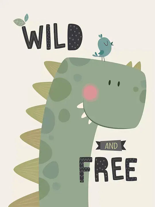 Kids Framed Wall Painting Dinosaur 30x40cm