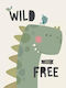 Kids Framed Wall Painting Dinosaur 30x40cm