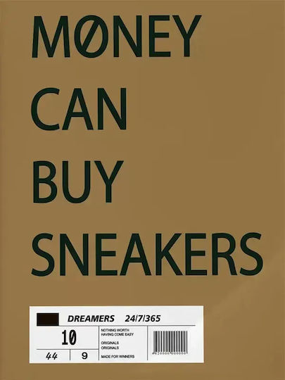 Poster Money Can Buy Sneakers Snk127 21cm X 30cm Frame Dark Natural Wood Brown