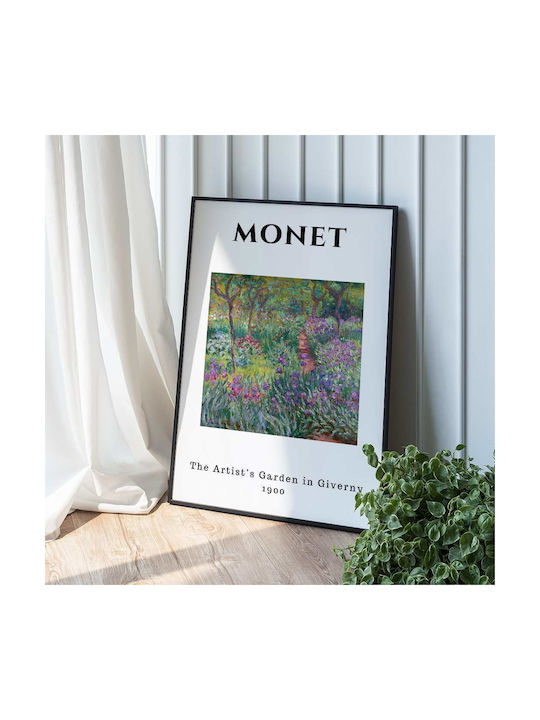 Poster Monet Artists Garden Art014 30cm X 40cm Frame Dark Natural Wood Brown