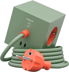 AVOLT PowerCube 3 Θέσεων με Καλώδιο 1.8m/ Πράσινο