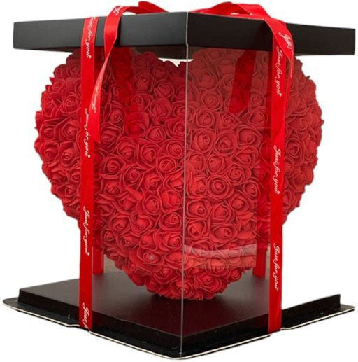 Rose Bear Heart Red 30cm