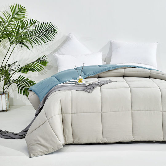 Mattex Πάπλωμα Μονό με Γέμιση Microfiber 160x240εκ. Aurora-beige 450 GSM 11 togs