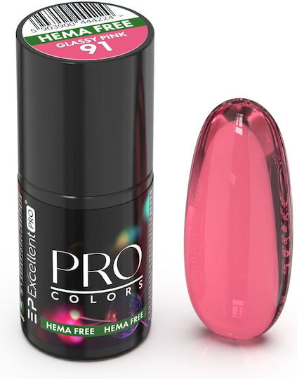 Excellent Pro Semipermanent Lac de Unghii 91 Glassy Pink 1buc
