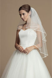 Bridal Veil Satin Edges White Or Ivory 2 Layers Louise
