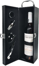 Set Elegant Eco-leather Box One Bottle Handle Domeniul Zoresti Wine 4 Wine Accessories