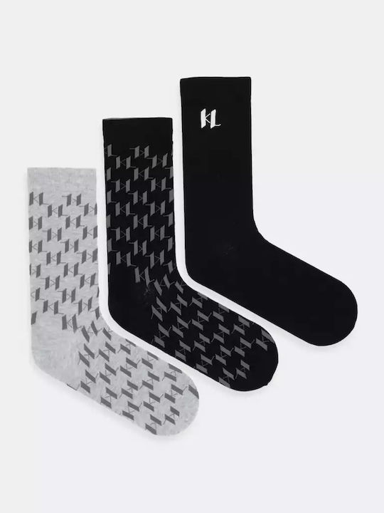 Karl Lagerfeld Чорапи Black/Grey 3Пакет