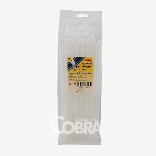 Cable Tie 80x2,4 White Cobra 100pcs