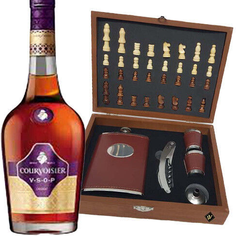 Men's Gift Set Vlv Chess-Shaped Box Accessories Courvoisier VS Cognac