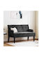 Doppelsitzer Sofa Samt Schwarz 112x65,5x75cm