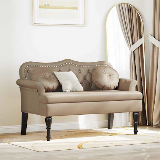 Two-Seater Couch Artificial Leather Cappuccino with Decorative Pillows 120.5x65x75 cm 42019283