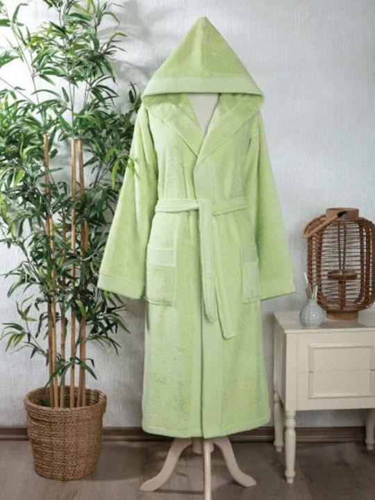 Carmel Luxury Bathrobe with Hood Green 450gr/m²