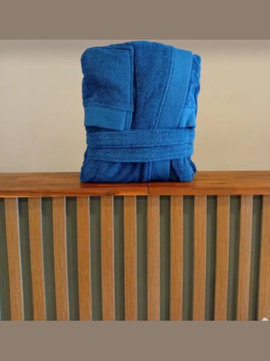 Carmel Luxury Bathrobe with Hood Dark Blue 450g...