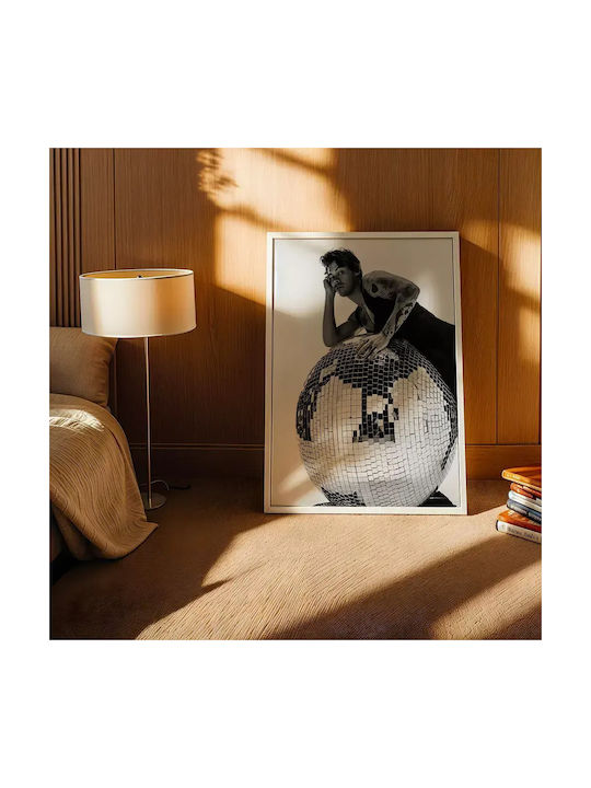 Music Poster Harry Styles Ms052 30cm X 40cm Frame Dark Natural Wood Brown