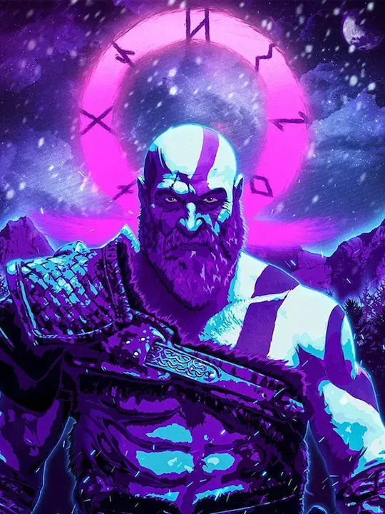 Gaming Poster Synthwave Kratos Gm2311 21cm X 30...