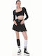 Bluza Damă Crop Top Neagră