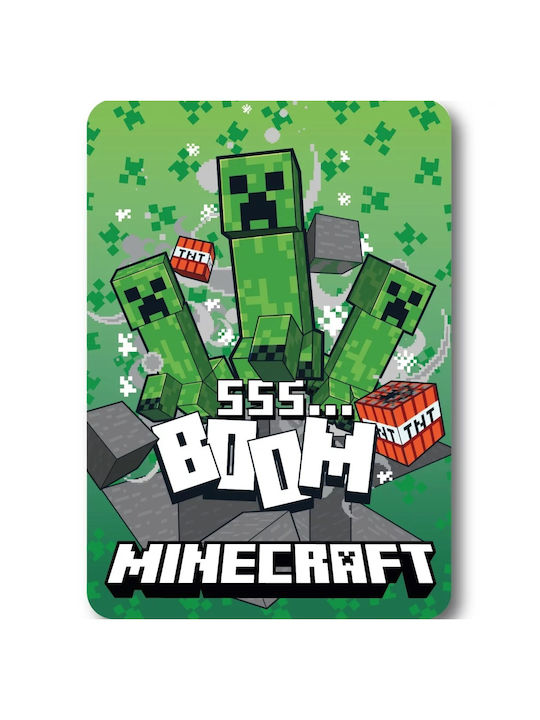 Minecraft Κουβέρτα Fleece Πράσινη 140x100εκ.