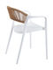 Καρέκλα Εξωτερικού Χώρου Rattan Ankara Λευκή-φυσική 54x55.5x77εκ.