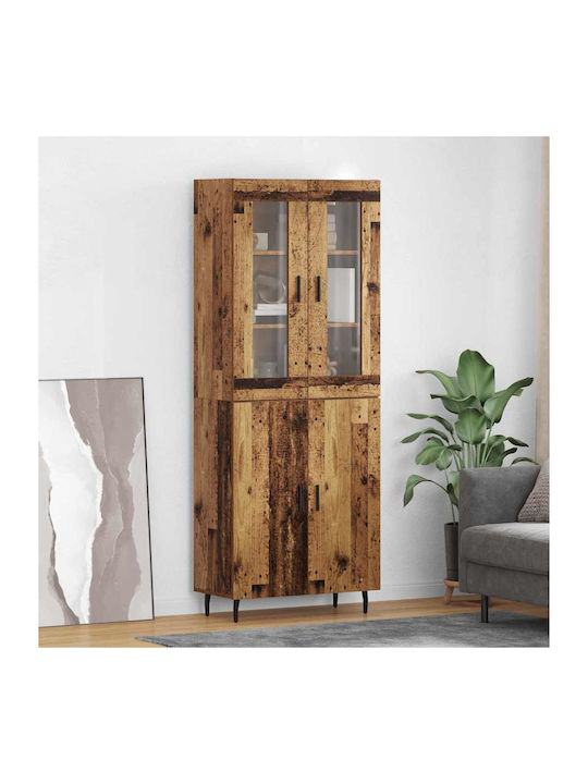 Bodenstehende Wohnzimmer-Vitrine aus Holz und M...
