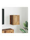 Wall Mounted Living Room Cabinet Made of Particle Board Old Wood 30x31x40cm