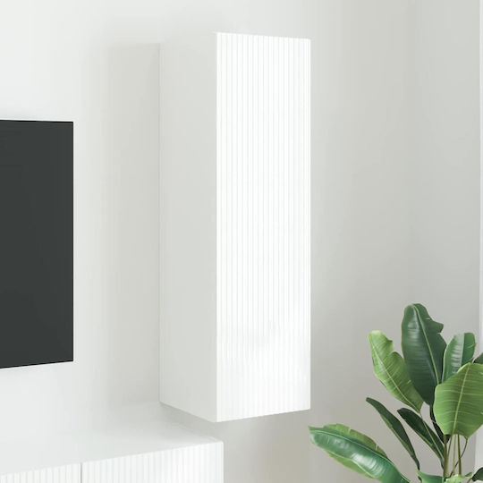 Hängeschrank fürs Wohnzimmer aus Spanplatte Weiß 30x31x100 cm