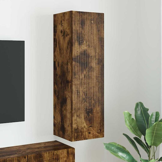 Wall Living Room Cabinet Made of Particle Board Smoked Oak 30x31x100cm Wall Living Room Cabinet Made of Particle Board Smoked Oak 30x31x100cm
