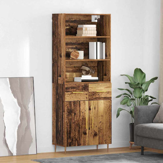 Библиотека Highboard Старо Дърво 69.5x32.5x180см
