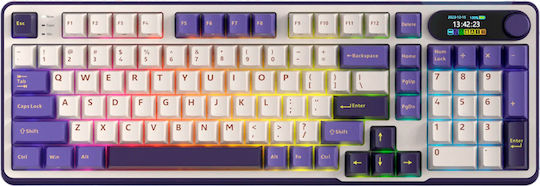 Royal Kludge RK-S98 Ασύρματο Gaming Μηχανικό Πληκτρολόγιο 96% με RGB φωτισμό (Αγγλικό US) Μωβ