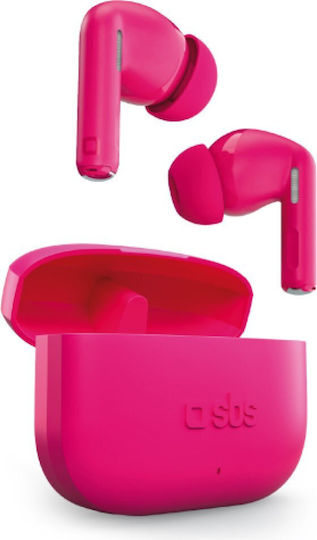 SBS Spike Twin In-ear Bluetooth Handsfree Ακουστικά με Θήκη Φόρτισης Ροζ
