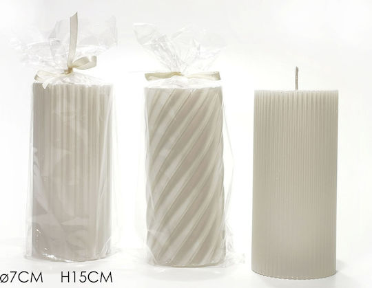 ArteLibre Decorative Candle White 7x15cm 1pcs ArteLibre Decorative Candle White 7x15cm 1pcs