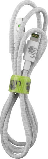 Lime Braided USB-A la Cablu Lightning 15W Verde 1m