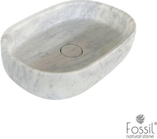 Fossil Επικαθήμενος Νιπτήρας Μαρμάρινος 55x38cm Carrara Nuovo Fossil Επικαθήμενος Νιπτήρας Μαρμάρινος 55x38cm Carrara Nuovo