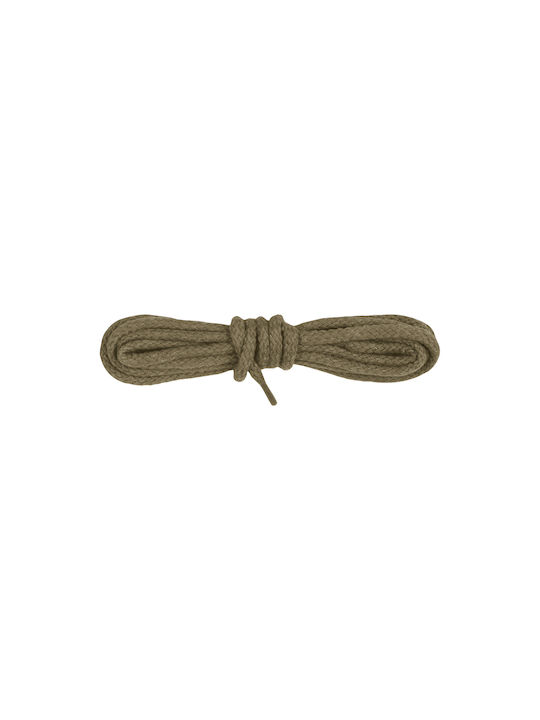 Bergal Round Cord Laces Mud 120 Cm Thick Round Shoelaces Colour Muddy Brown 120 Centimeters 100% Cotton Non-Slip