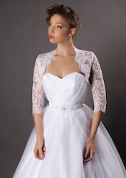 Sedinum Bride Damen Strickjacke Mit Französischer Spitze Für Die Braut Weiß Oder Elfenbein