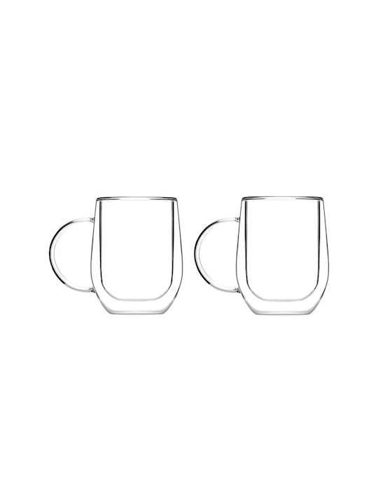 Vialli Design Mug Glass Transparent 350ml 2pcs