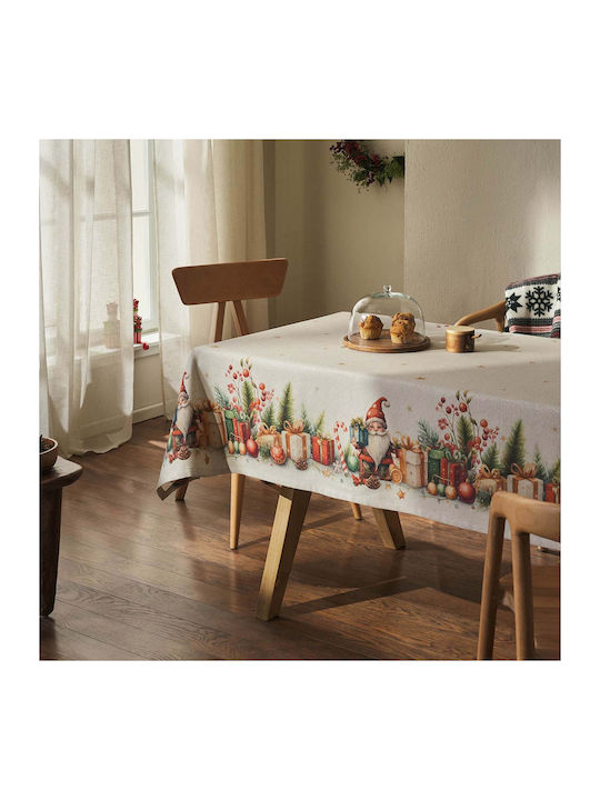 Gofis Home Christmas Tablecloth Fabric Beige L1...